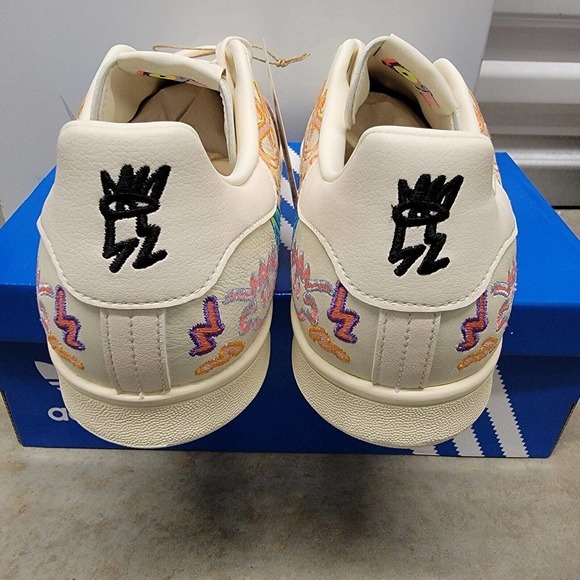 NEW adidas Originals Stan Smith Pride Shoes Men's Size 11.5 Cream White #GX6394 - Picture 9 of 15